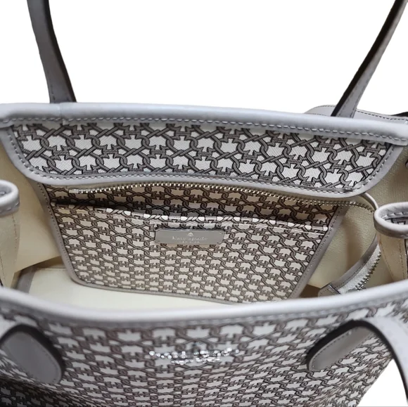 Kate Spade 2 pc. Link Satchel Bag/Matching Card Holder Cream/Beige Crossbody NWT - Picture 12 of 15